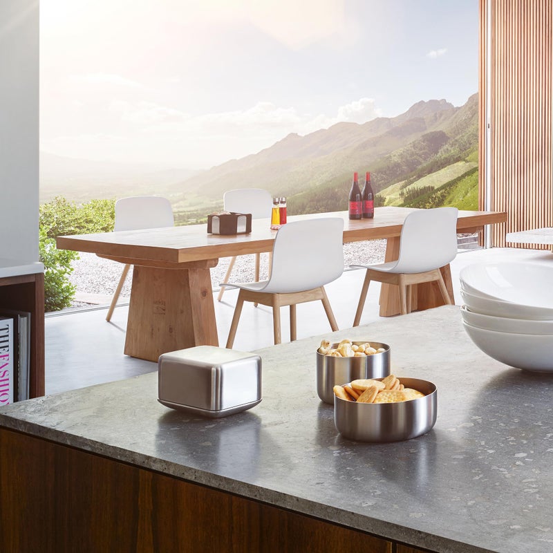 Blomus Basic Stainless Steel Butter Dish, Medium - Image 4